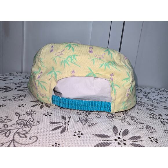 Vintage Disney Mulan 90s Youth Hat Teal Brim Bamboo Print - Picture 8 of 16